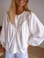 Eyelet Lace Detail Long Sleeve Blouse