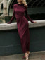 Ruched Long Sleeve Bodycon Maxi Dress