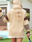 Color Block Striped Patchwork Sequin Rugby Graphic Polo Sweatshirt