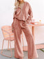 Zip Up Dropped Shoulder Hooded Top and Pants Set