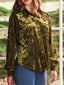 Velvet Button-Down Long Sleeve Shirt