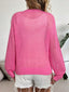 Bow Decor Hollow Out Knitted Drop Shoulder Sweater
