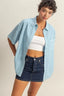HYFVE Short Sleeve Button Down Oversized Shirt