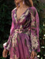 Full Size Floral Print Long Sleeve Maxi Dress Plus Size