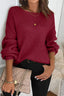 Ribbed Knit Ribbon Knot Backless Drop Shoulder Sweater