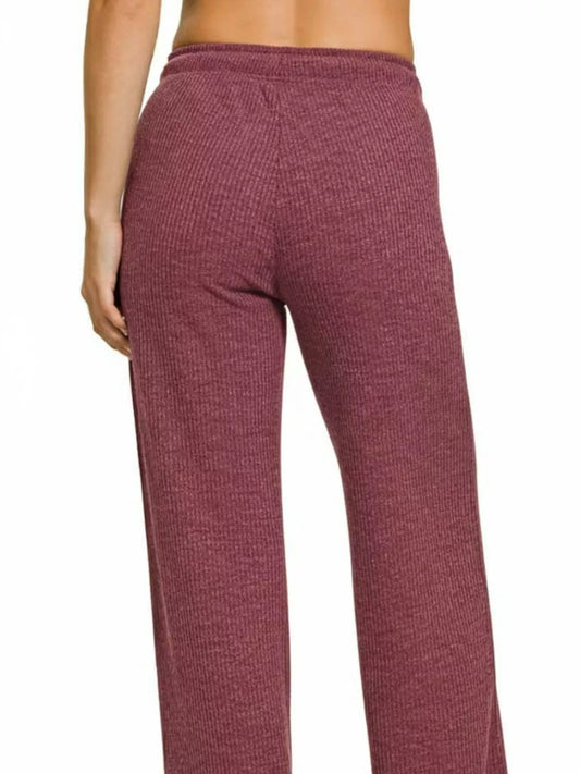 Zenana Ribbed Drawstring Lounge Pants