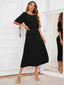 Round Neck Cutout Half Sleeve Dress