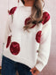 Contrast Cherry Round Neck Sweater