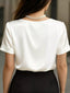 Elegant V-Neck Short Sleeve Ruched Top