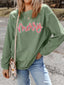 Merry Letter Christmas Sequined Twisted Ribbed Sweatshirt