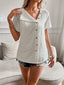 Asymmetrical Short Sleeve Blouse