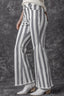 Raw Hem Star Applique Striped Jeans