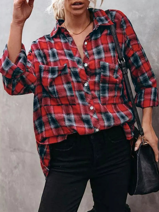 Plus Size Plaid Button-Down Shirt