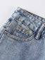 Distressed Raw Hem Jeans