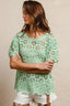 BiBi Openwork Crochet Short Sleeve Knit Top