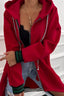 Contrast Cuffed Drop Shoulder Zip Up Hoodie