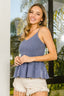 BiBi Eyelet Woven Sleeveless Elasticized Top