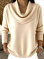 Full Size Cowl Neck Solid Color Sweater Plus Size