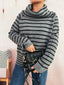 Striped Turtleneck Long Sleeve Sweater