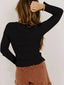 Button Detail Long Sleeve Top