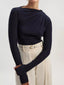 Ruched Striped Long Sleeve Top