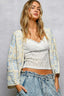 POL Open Front Crochet Cardigan with Granny Square Pattern
