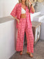 Devine Printed Button Down Shirt and Pants Set