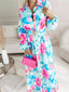Printed Button Front Maxi Shirt Dress