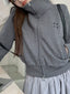 Casual Zip-Up Cropped Outerwear