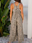 Leopard Bib Wide Leg Jumpsuit