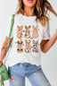 Floral Bunny Graphic Crewneck Short Sleeve T-Shirt