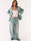 Button Up Denim Jacket and Jeans Set