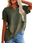 Texture Notched Short Neck T-Shirt