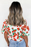 Printed V-Neck Short Sleeve Shirt