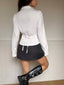 Slim Fit Ruched Front Long Sleeve Shirt