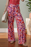 Floral Wide Leg Elastic High Waist Pants