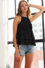 ADORA Halter Neck Smocked Layer Hem Tank Top