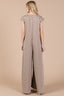 Ces Femme Checkered Half Button Cap Sleeve Jumpsuit