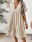 Ruffled Hem Swiss Dot Mini Dress