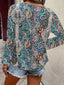 Paisley Print Long Sleeve Blouse