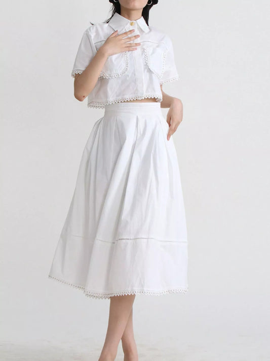 Short Sleeve Shirt and Skirt Set