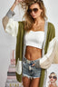 BiBi Color Block Sweater Cardigan with Button Closure