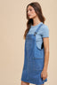 Annie Wear Wide Strap Denim Overall Dress with Pockets