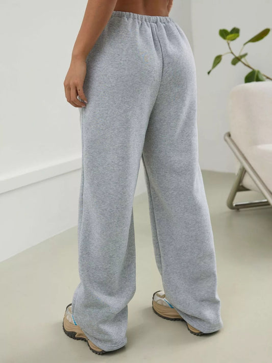 Casual Drawstring High Waist Wide Leg Sweatpants