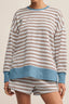 Stripe Color Block Patchwork Oversized Top and Shorts 2pcs Set