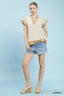 Umgee Contrast Scallop Trim Top