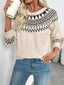 Nordic Fair Isle Pattern Round Neck Sweater
