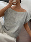 Ribbed Hem Boat Neck Sweater