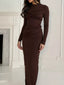 Ruched Long Sleeve Maxi Dress