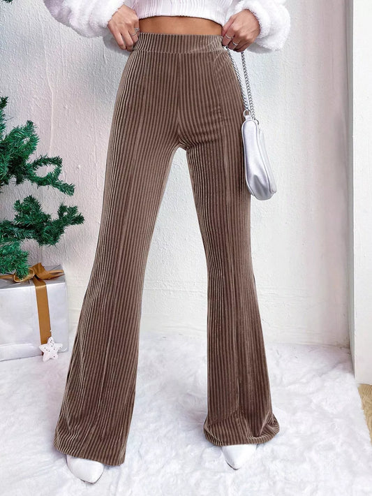 Corduroy High Waist Flare Pants